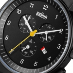 BRAUN BN0035BKBKG 정식수입품 남성용 클래식 브라운 가죽스트랩 손목시계 블랙페이스