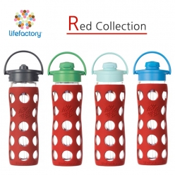 라이프팩토리 유리병/텀블러 16oz(475ml) 플립캡/스트로캡 글라스보틀 레드컬렉션 Flip cap/Straw cap Bottle(tumbler) Red Collection 프랑스/미국산