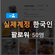인스타 팔로워 50명 (한국인)