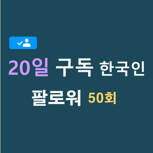 인스타 한국인 팔로워 1000명 구독 (20일)