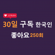 인스타 한국인 좋아요 250회 구독 (30일)