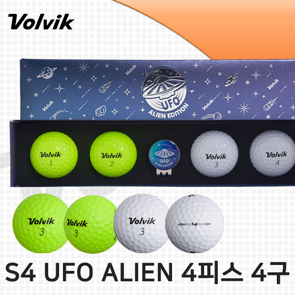 볼빅 S4 UFO ALIEN 4피스 골프볼 골프공 4구 볼마커