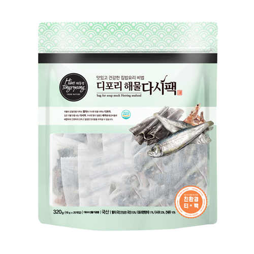 ★친환경티백★ 해통령 디포리해물 다시팩 320g