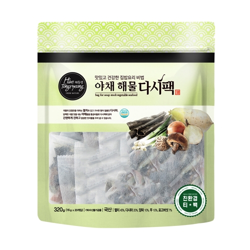 ★친환경티백★ 해통령 야채해물 다시팩 320g