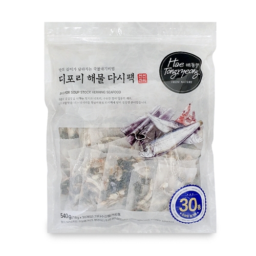 해통령 디포리 해물 다시팩 540g 대용량 육수팩