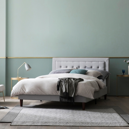 버튼 터프트 프리미엄 침대 프레임