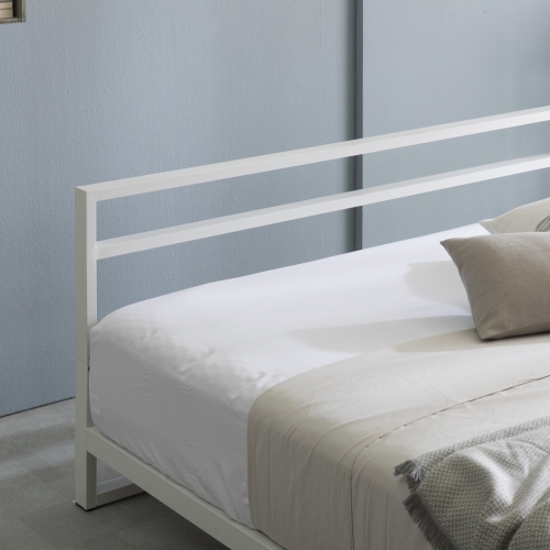 트리샤 헤드보드 침대 프레임(화이트)