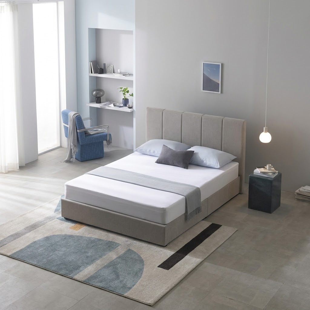 매든 저상형 침대 프레임 (라이트그레이)