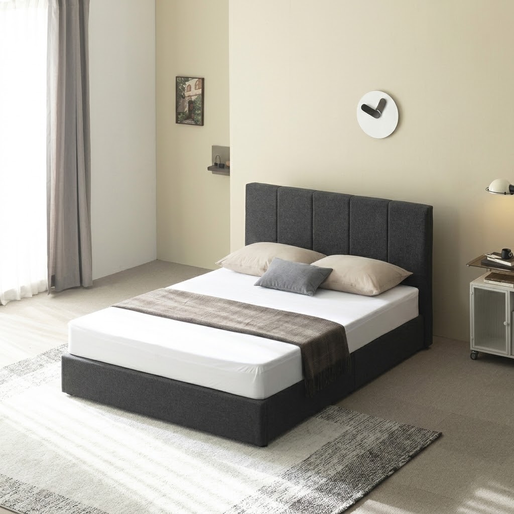 매든 저상형 침대 프레임 (다크그레이)