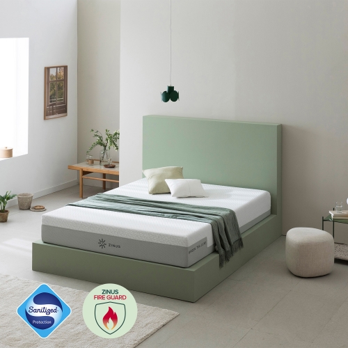 퍼프 저상형 침대 프레임 침대세트 (+그린티 럭스S 메모리폼 매트리스)