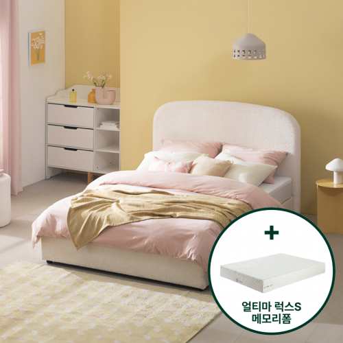 퍼프 저상형 침대 프레임 침대세트 (+얼티마 럭스S 메모리폼 매트리스)