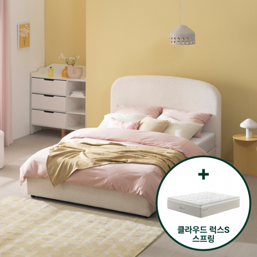 퍼프 저상형 침대 프레임 침대세트 (+클라우드 럭스S 스프링 매트리스)