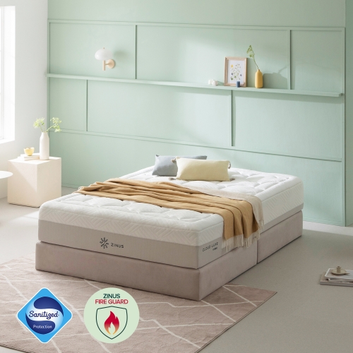 퍼프 저상형 침대 프레임 침대세트 (+클라우드 럭스S 하이브리드 매트리스)