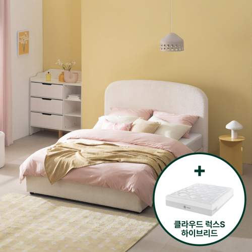 퍼프 저상형 침대 프레임 침대세트 (+클라우드 럭스S 하이브리드 매트리스)