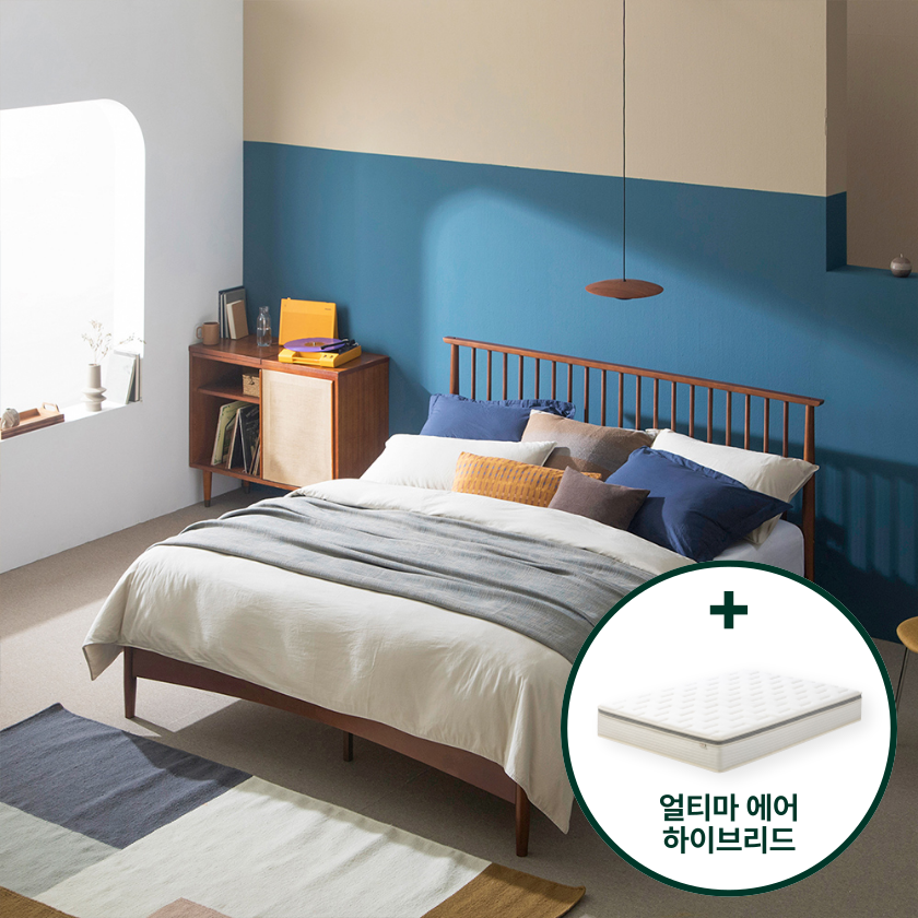 린다 침대 프레임 침대세트 (+얼티마 에어 하이브리드 스프링 매트리스)
