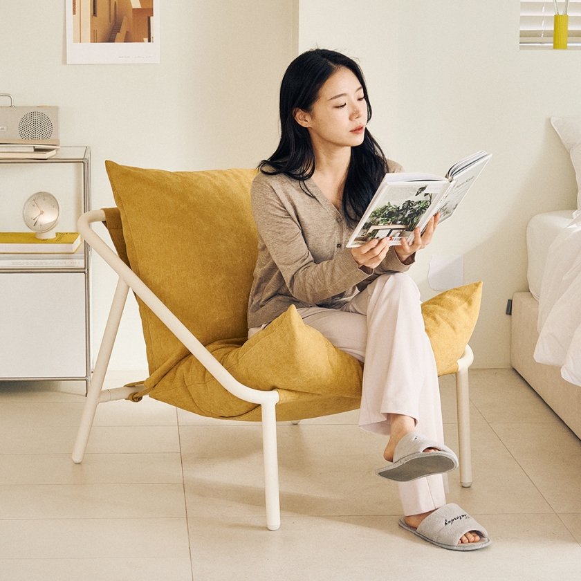 에이다 1인소파 크림/머스타드