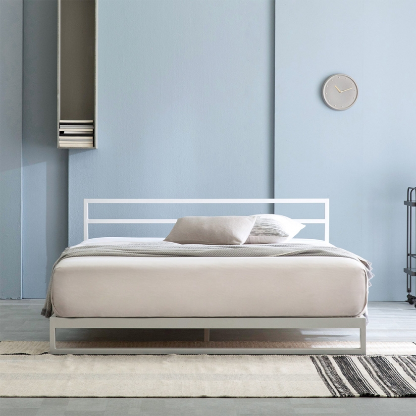 [클리어런스] 트리샤 헤드보드 침대 프레임 화이트