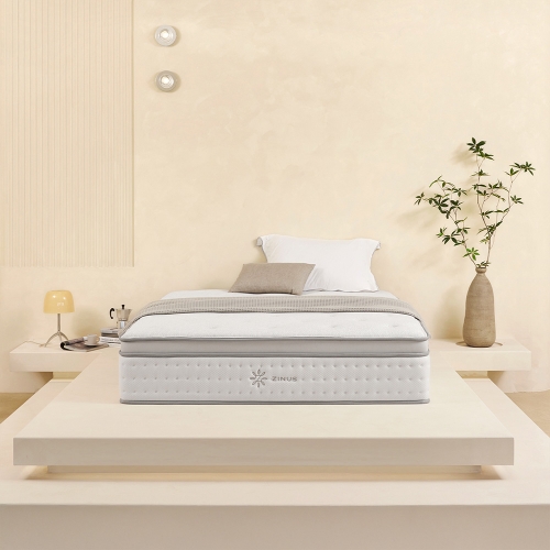 [설치배송전용] 퍼프 저상형 침대 세트 (+뉴헤이븐 하이브리드 매트리스 34cm)