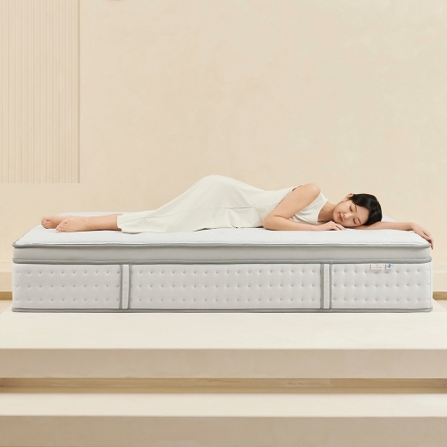 [설치배송전용] 퍼프 저상형 침대 세트 (+뉴헤이븐 하이브리드 매트리스 34cm)