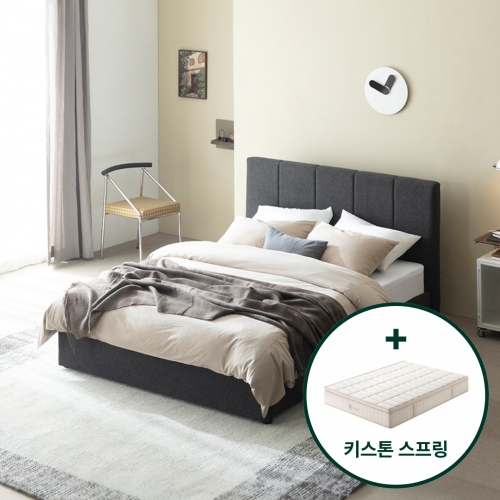[설치배송전용] 매든 저상형 침대 세트 (+키스톤 스프링 매트리스 25cm)
