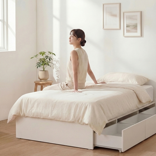 루미 무헤드보드형 수납침대 프레임