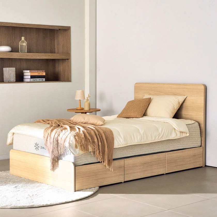 루미 슬림 헤드보드형 수납침대 프레임
