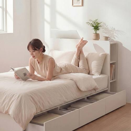 루미 선반형 수납침대 프레임