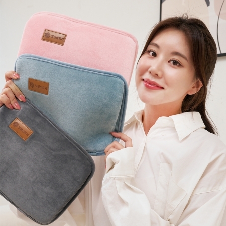 정원의료기 충전식 온수팩 찜질기 극세사 복대형 블루스카이