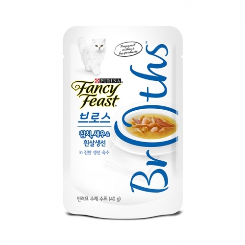 팬시피스트 브로스 수프 40g (참치 새우와 흰살생선) - 블루