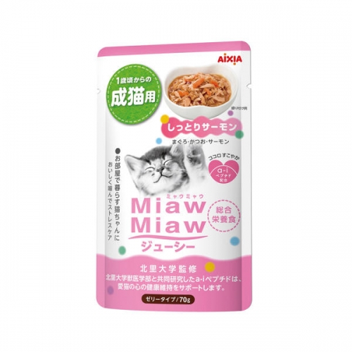 AIXIA 아이시아 먀우먀우 쥬시 주식 파우치 70g (연어 / MJP-30)