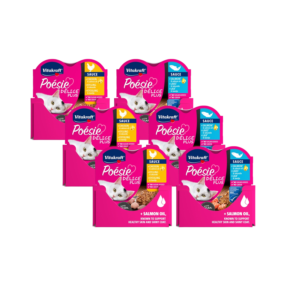 비타크래프트 포에시 델리스 플러스 고양이 습식캔 85g - 6개 (맛선택)