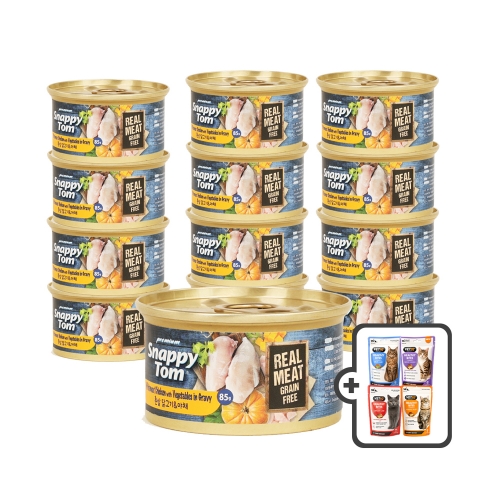 [공급업체직배송/+벳아이큐 스낵 4개] 스내피톰 프리미엄 고양이캔 85g - 12개 (맛선택)