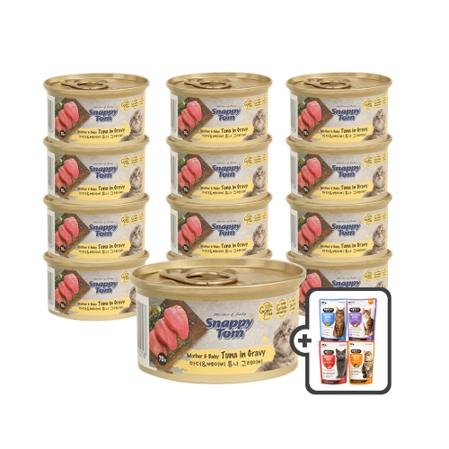 [공급업체직배송/+벳아이큐 스낵 4개] 스내피톰 마더&베이비 고양이캔 70g - 12개 (맛선택)