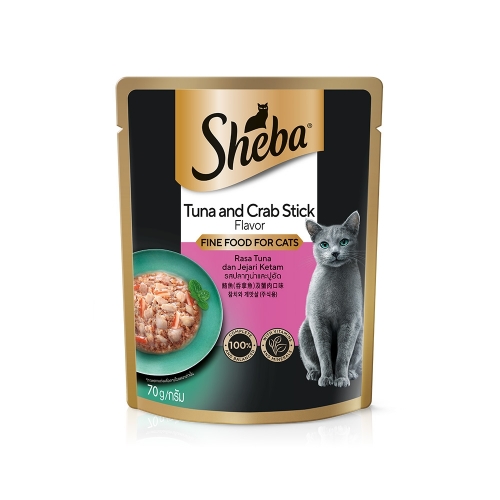 쉬바 고양이 주식 파우치 70g (젤리 / 참치와 게살)