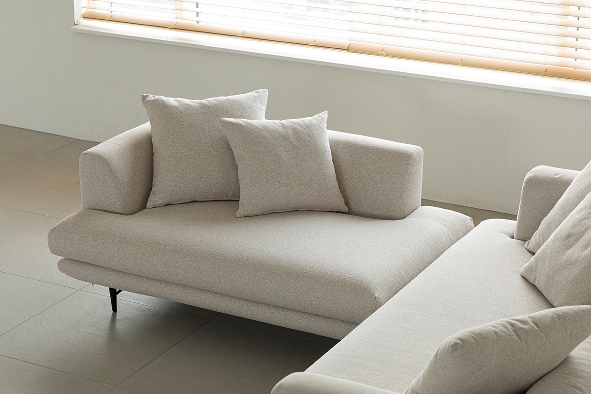 듀커소파 DK080 2인 베이지 모듈형 풀커버 패브릭 소파