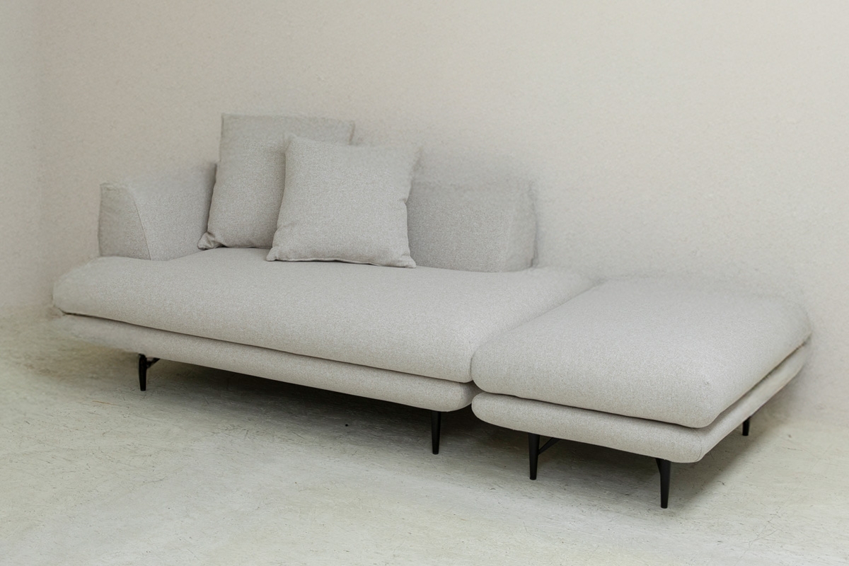 듀커소파 DK080 2인 베이지 모듈형 풀커버 패브릭 소파