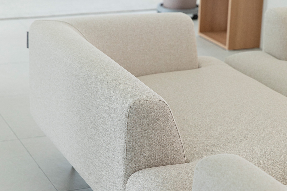 듀커소파 DK080 2인 베이지 모듈형 풀커버 패브릭 소파