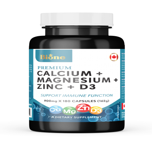 캐나다 바이원 칼슘 마그네슘 비타민D 아연 900mg 180캡슐