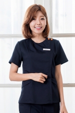 폴리 맞주름 다크네이비 상의 - 6922