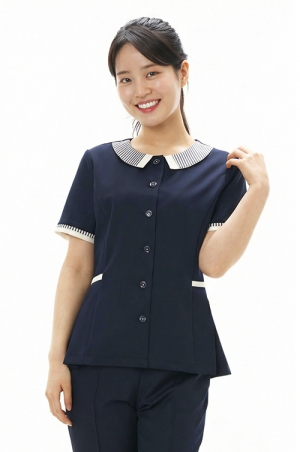 에리 배색 사무복 네이비-2001