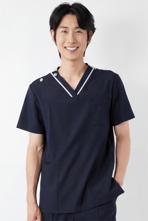 V넥 유니크 다크네이비 상의-4621