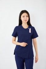 포커스 배색포인트 네이비 상의-5631