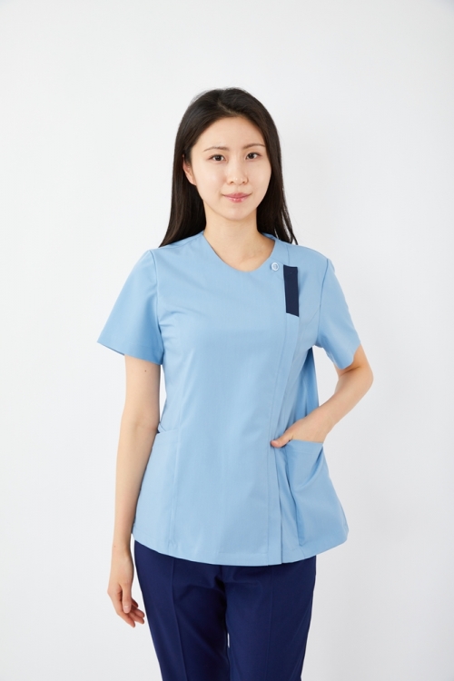 포커스 배색포인트 애쉬민트 상의-5632