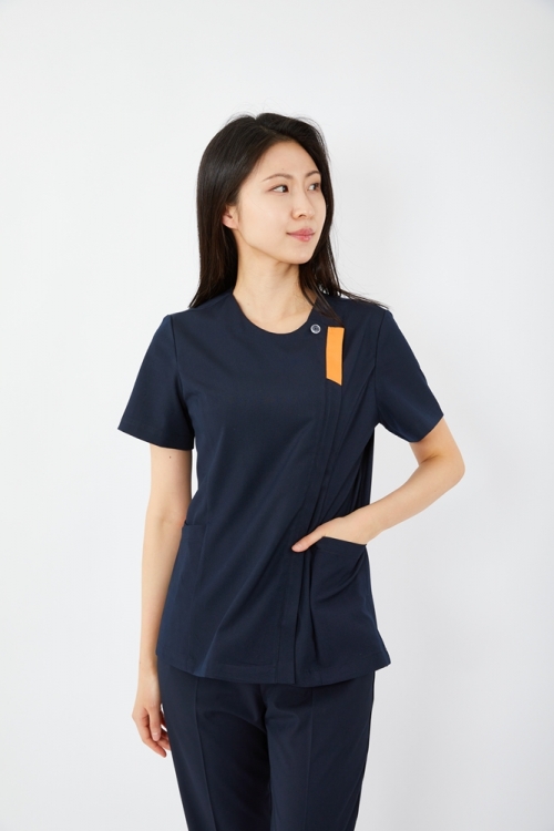 포커스 배색포인트 다크네이비 상의-5633
