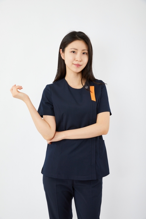 포커스 배색포인트 다크네이비 상의-5633