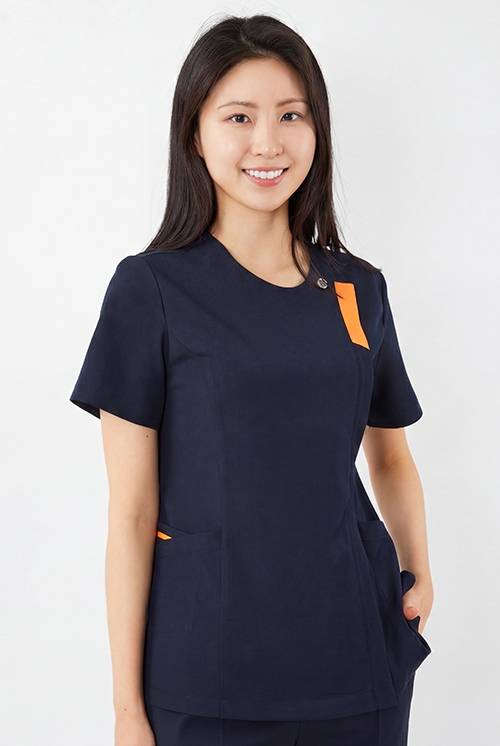 포커스 배색포인트 다크네이비 상의-5633