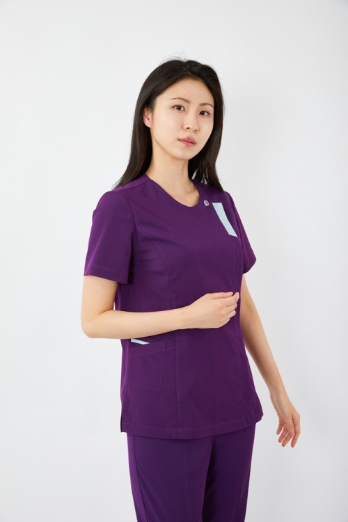 포커스 배색포인트 로열퍼플 상의-5634