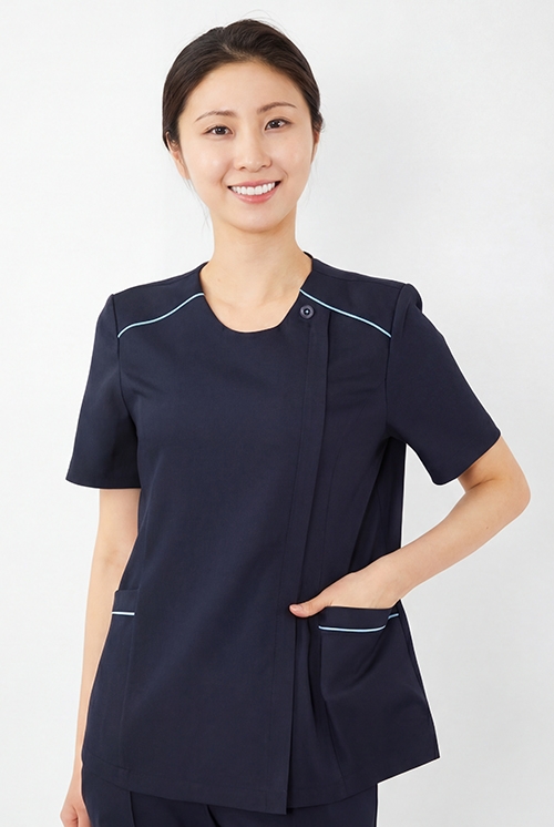 스트링 배색포인트 다크네이비 상의-5961