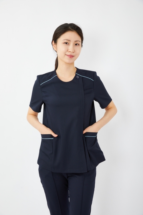 스트링 배색포인트 다크네이비 상의-5961