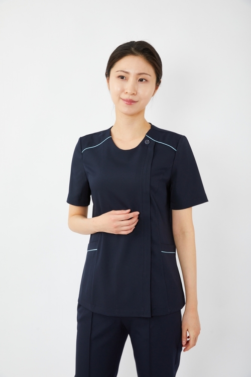 스트링 배색포인트 다크네이비 상의-5961